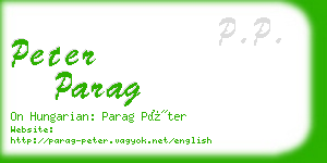 peter parag business card